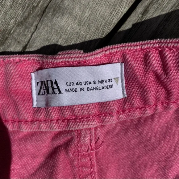 💗 ZARA PINK HIGH WAIST CLASSIC MOM JEAN SHORTS! - Picture 10 of 13